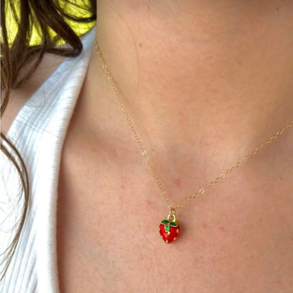 ⚠️Clearance Gold Strawberry Pendant Necklace